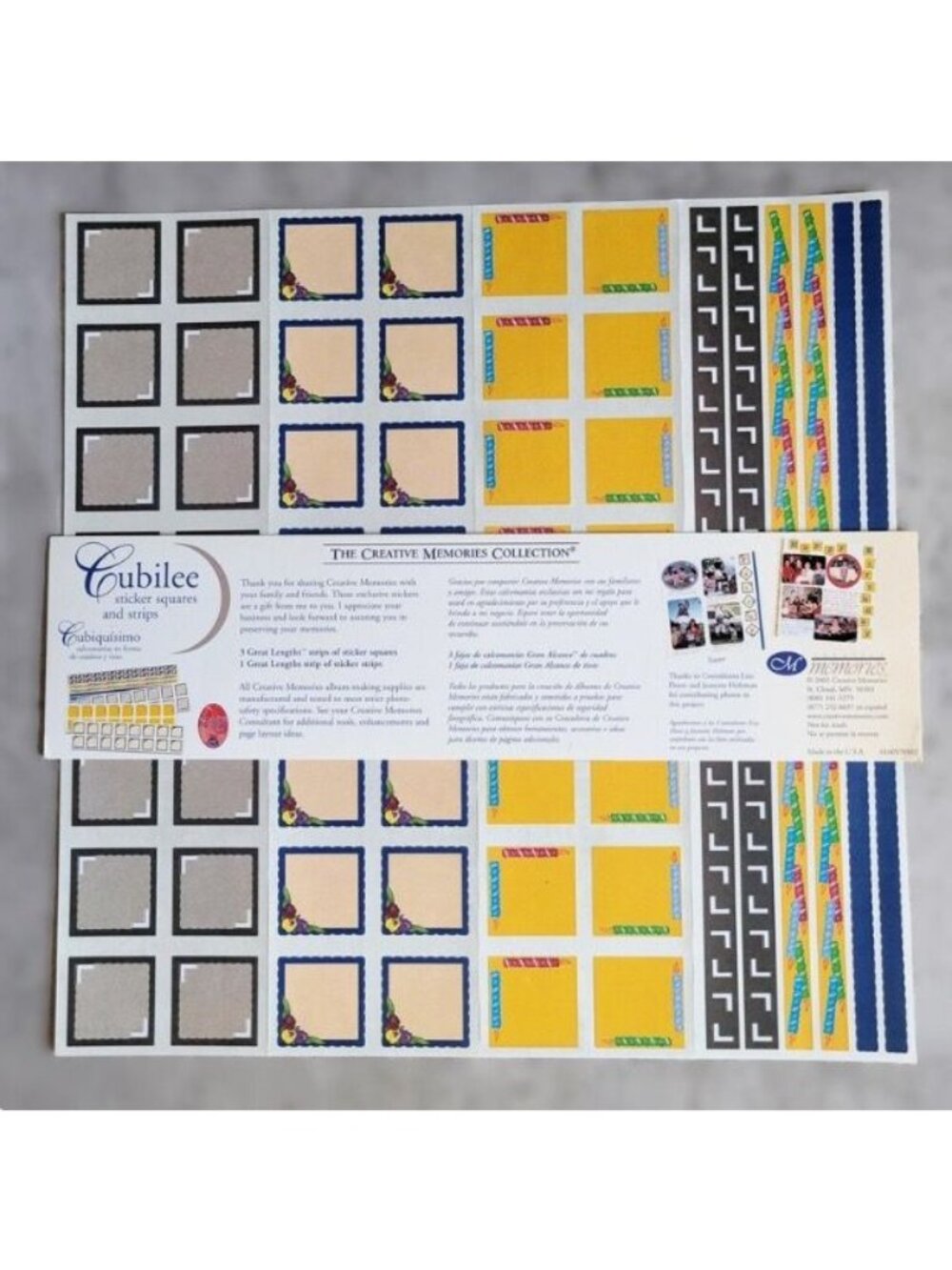 Creative Memories CUBILEE Sticker Squares & Strips Great Lengths NIP